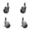 Service Caster 3.5'' SS Maroon Poly Wheel Swivel 1'' Expanding Stem Caster Set 2 Brakes, 4PK SCC-SSEX20S3514-PPUB-MRN-2-TLB-2-1 - alternate 1